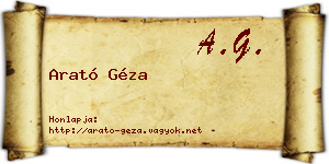 Arató Géza névjegykártya
